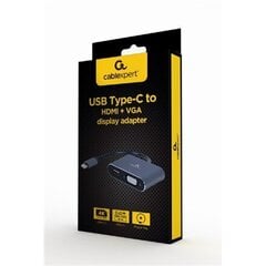 Cablexpert A-USB3C-HDMIVGA-01, hinta ja tiedot | Adapterit | hobbyhall.fi