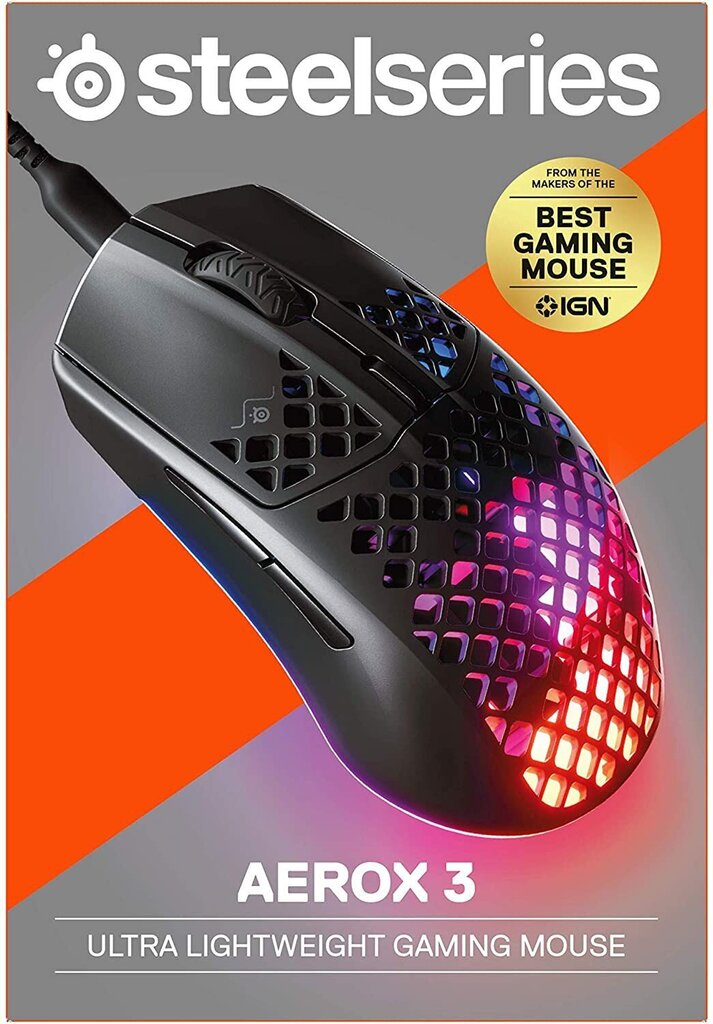 SteelSeries Aerox 3, musta hinta ja tiedot | Hiiret | hobbyhall.fi