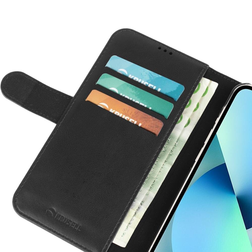 Krusell Phone Wallet Apple iPhone 13 Mini -puhelimelle, musta hinta ja tiedot | Puhelimen kuoret ja kotelot | hobbyhall.fi