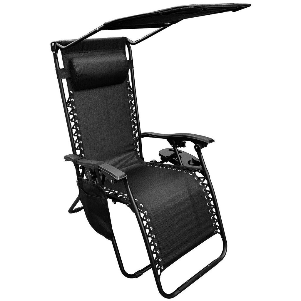 Taitettava tuoli-lepotuoli Saska Garden, musta hinta ja tiedot | Aurinkotuolit | hobbyhall.fi