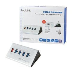 Logilink USB Hub 4+1 portti USB3.0, alumiini, virtalähde hinta ja tiedot | Logilink Tietokoneiden lisävarusteet | hobbyhall.fi