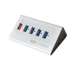 Logilink USB Hub 4+1 portti USB3.0, alumiini, virtalähde hinta ja tiedot | Logilink Tietokoneiden lisävarusteet | hobbyhall.fi