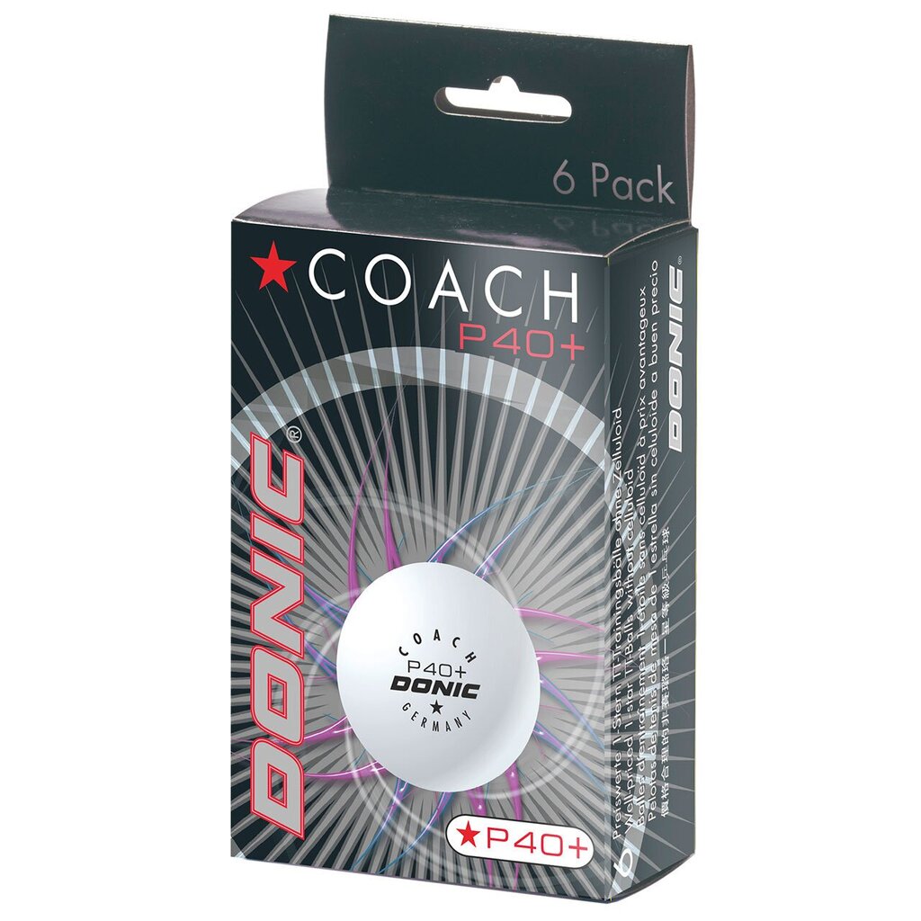 Pöytätennispallot DONIC P40 + Coach 1 kpl. 6 kpl Valkoinen hinta ja tiedot | Pingispallot | hobbyhall.fi