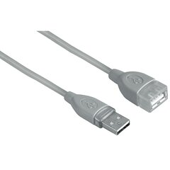 Jatkojohto USB Hama (39722), tyyppi AA, 0.25 m, harmaa hinta ja tiedot | Kaapelit ja adapterit | hobbyhall.fi