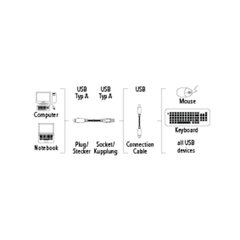 Jatkojohto USB Hama (39722), tyyppi AA, 0.25 m, harmaa hinta ja tiedot | Kaapelit ja adapterit | hobbyhall.fi