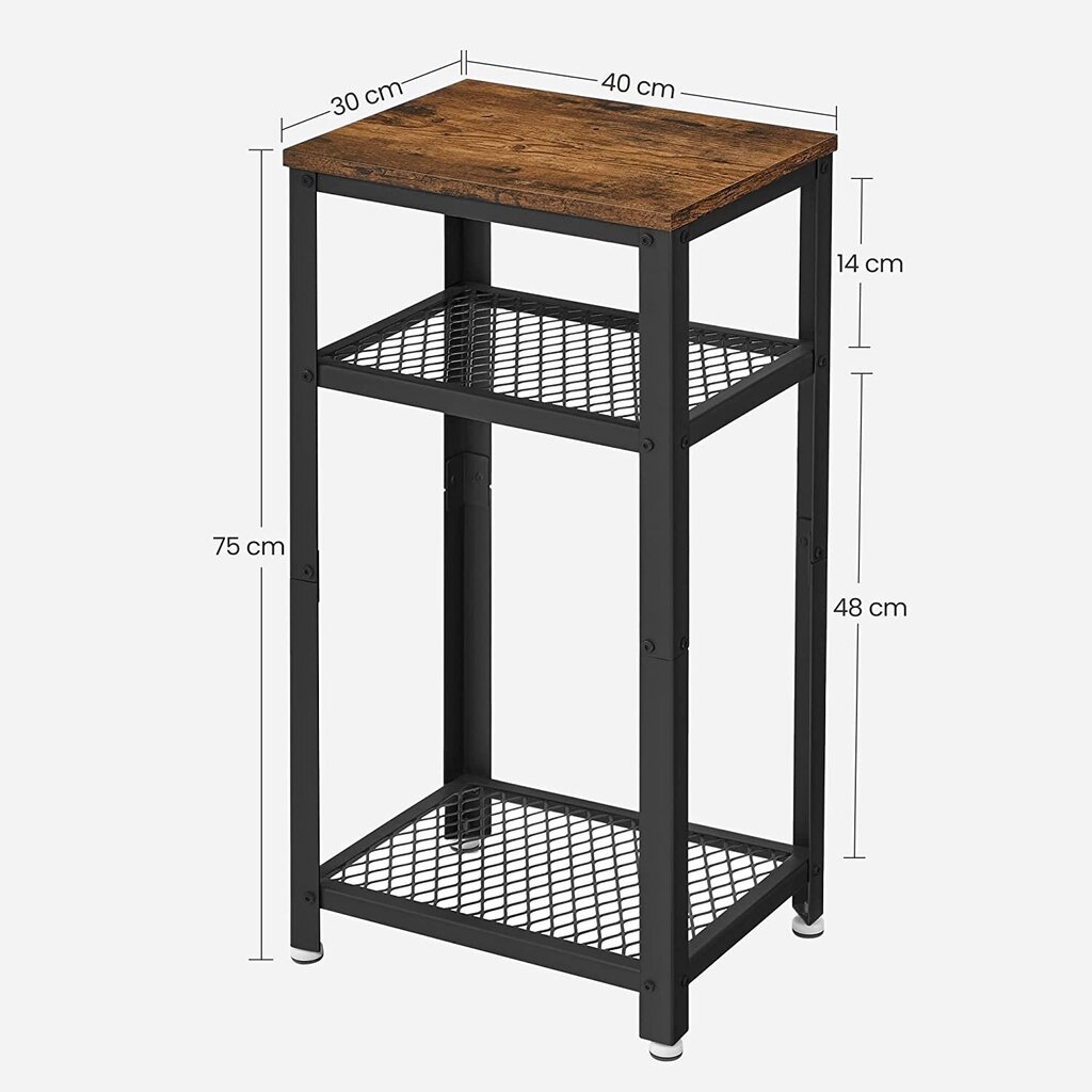 Pöytä LET75BX, ruskea/musta hinta ja tiedot | Sohvapöydät | hobbyhall.fi