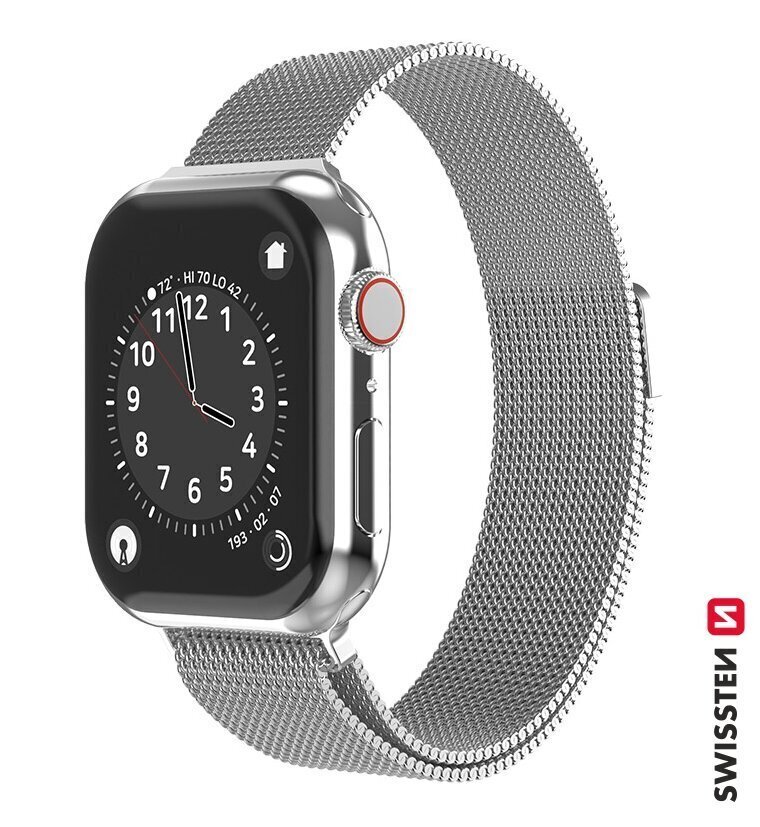 Swissten Milanese ranneke Apple Watchille 38-40mm, hopea hinta ja tiedot | Älykellojen ja aktiivisuusrannekkeiden lisätarvikkeet | hobbyhall.fi