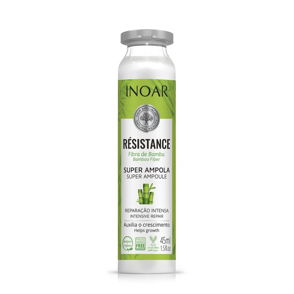 Inoar Resistance Fibra de Bambu -hiusampulli vaurioituneille hiuksille 45 ml hinta ja tiedot | Naamiot, öljyt ja seerumit | hobbyhall.fi