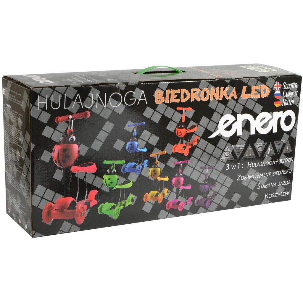 Potkulauta Enero Ladybird 3 in 1, vihreä, hinta ja tiedot | Potkulaudat | hobbyhall.fi