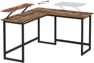 Kulmakirjoituspöytä LWD56X, ruskea/musta hinta ja tiedot | Tietokonepöydät ja työpöydät | hobbyhall.fi