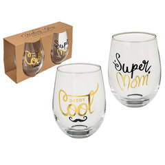 Lasisetti "Super Mom & Cool Daddy" hinta ja tiedot | Muut hauskat lahjaideat | hobbyhall.fi