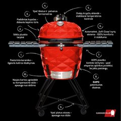 Keraaminen grilli KamadoClub PRO II, 59 cm, punainen hinta ja tiedot | Grillit | hobbyhall.fi