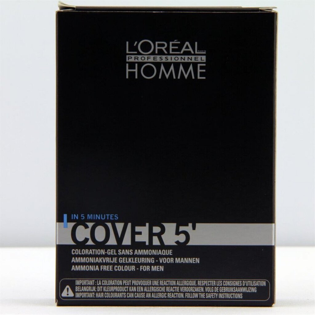 Sävyttävä hiusgeeli miehille L'Oreal Professionnel Homme Cover 5 Hair Color 3 x 50 ml, 4 Keskiruskea hinta ja tiedot | Hiusvärit | hobbyhall.fi