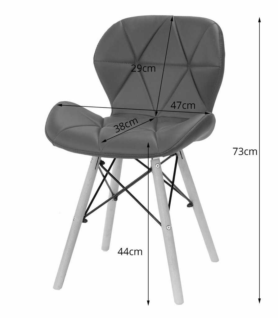 Ruokailu tuolisarja Lago, 4 tuolia, valkoinen/ruskea hinta ja tiedot | Ruokapöydän tuolit | hobbyhall.fi