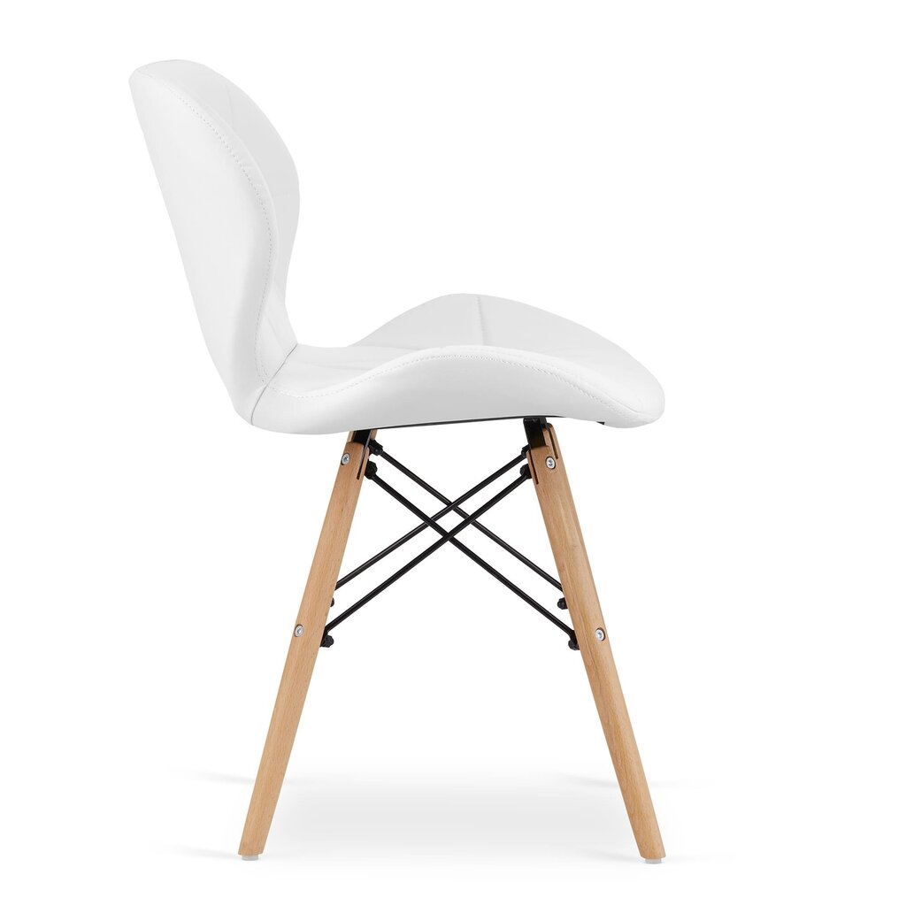 Ruokailu tuolisarja Lago, 4 tuolia, valkoinen/ruskea hinta ja tiedot | Ruokapöydän tuolit | hobbyhall.fi