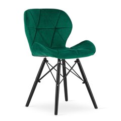 Ruokapöydän tuolisarja Lago, 4 tuolia, vihreä/musta hinta ja tiedot | Ruokapöydän tuolit | hobbyhall.fi