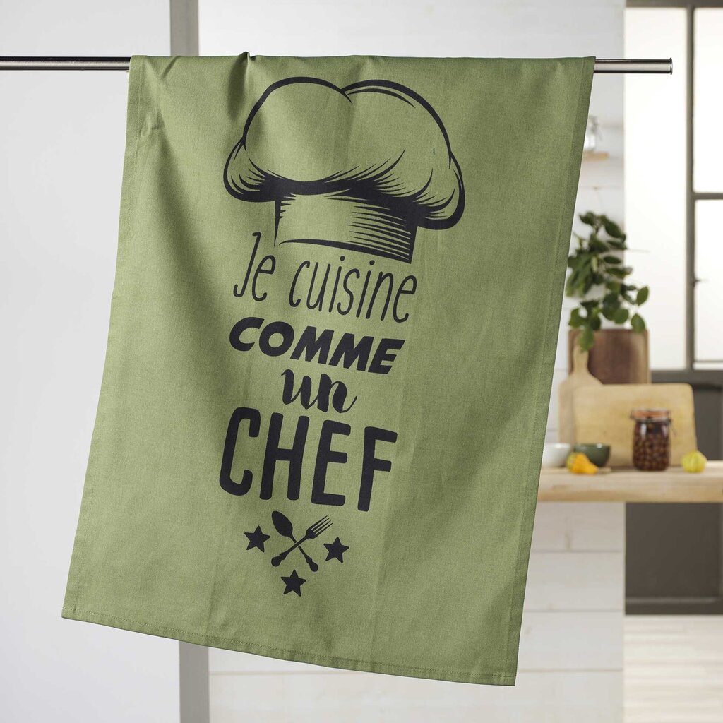 Douceur d'intérieur Comme Un Chef -keittiöpyyhe, khakinvihreä, 50 x 70 cm hinta ja tiedot | Keittiötekstiilit | hobbyhall.fi