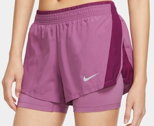 Nike 2IN1 Shortsit 10K, vaalea violetti hinta ja tiedot | Naisten shortsit | hobbyhall.fi