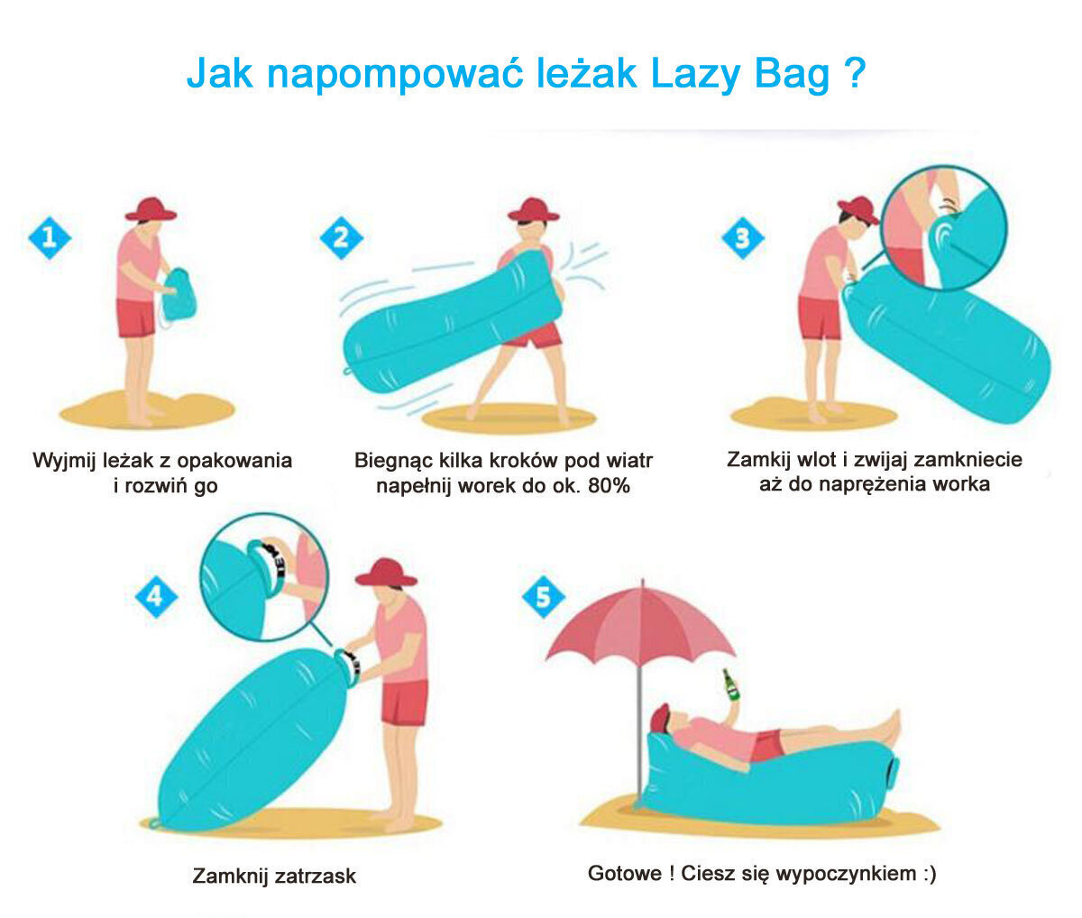 Royokamp Lazy Bag -lepotuoli, sininen hinta ja tiedot | Ilmapatjat | hobbyhall.fi