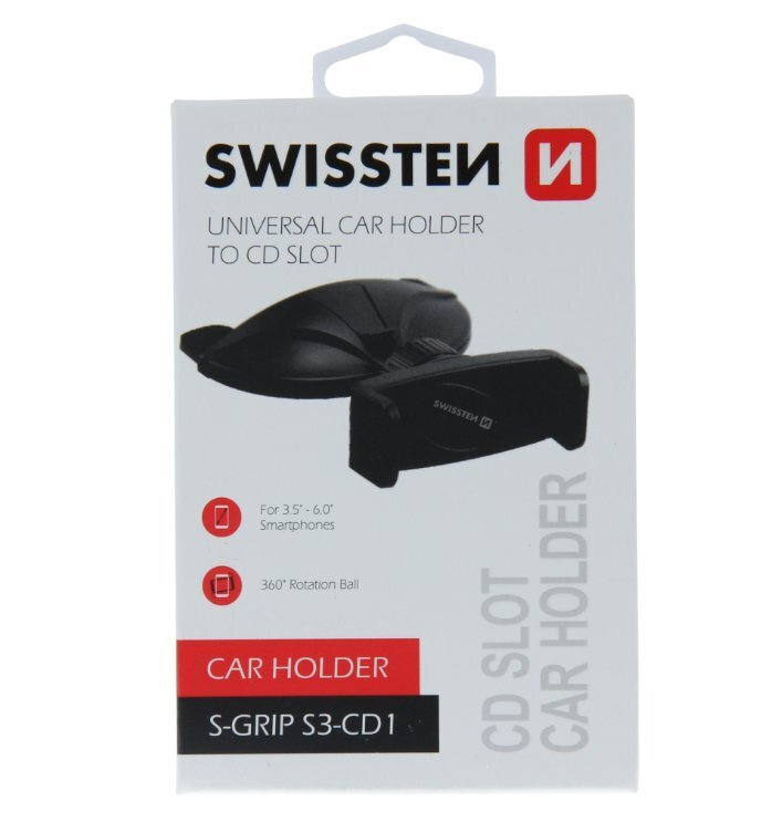 Swissten S-Grip S3-CD1 Universal Car CD / Radio Holder For Tablets / Phones / GPS Black hinta ja tiedot | Puhelintelineet | hobbyhall.fi