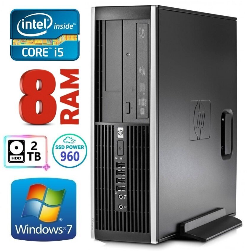 HP 8100 Elite SFF i5-750 8GB 960SSD+2TB NVS295 DVD WIN7Pro hinta ja tiedot | Pöytätietokoneet | hobbyhall.fi