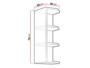 Ylin keittiöhylly MULTILINE 30 G ZAK-72 hinta ja tiedot | Keittiön kaapit | hobbyhall.fi