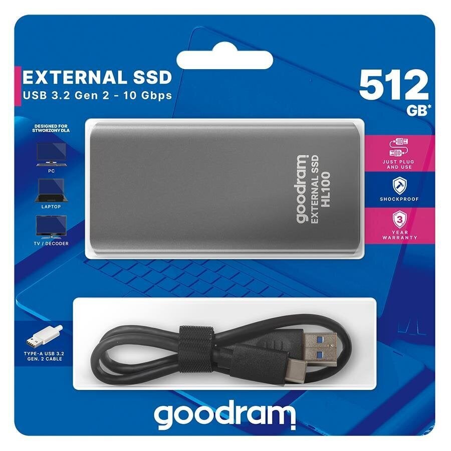 GoodRam SSDPR-HL100-512 hinta ja tiedot | Kovalevyt | hobbyhall.fi