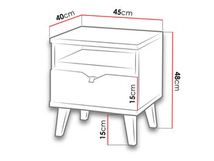 Memone -yöpöytä hinta ja tiedot | Yöpöydät | hobbyhall.fi