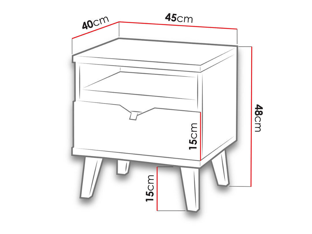 Memone -yöpöytä hinta ja tiedot | Yöpöydät | hobbyhall.fi