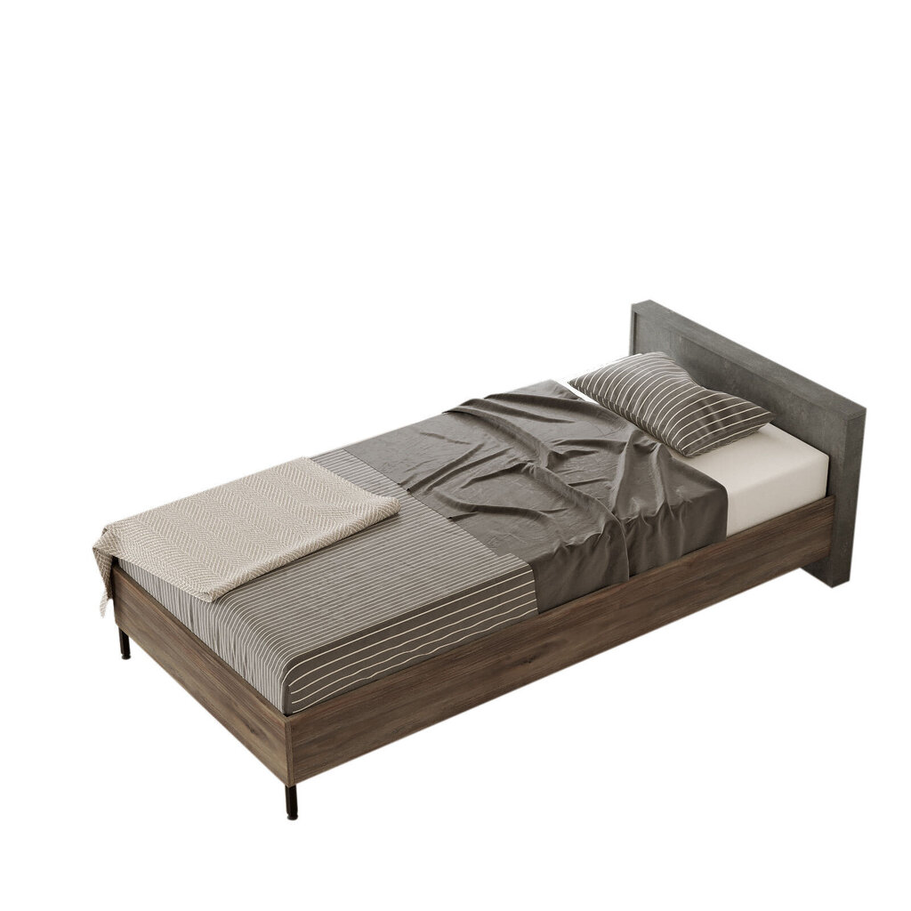 Sänky Kalune Design HM4, 90x190 cm, ruskea/harmaa hinta ja tiedot | Sängyt | hobbyhall.fi