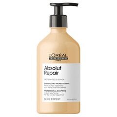 Shampoo vaurioituneille hiuksille L'Oreal Serie Expert Absolut Repair Gold Quinoa 500 ml hinta ja tiedot | Shampoot | hobbyhall.fi
