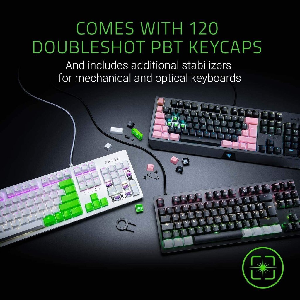 Razer Upgrade Set PBT Keycap Mercury Whi hinta ja tiedot | Näppäimistöt | hobbyhall.fi