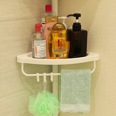 Kylpyhuoneen kulmahylly BCB001A, valkoinen hinta ja tiedot | Kylpyhuoneen sisustus | hobbyhall.fi