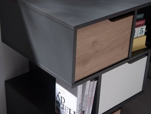 Iwa -yöpöytä, grafiitti/tammi/valkoinen hinta ja tiedot | Yöpöydät | hobbyhall.fi
