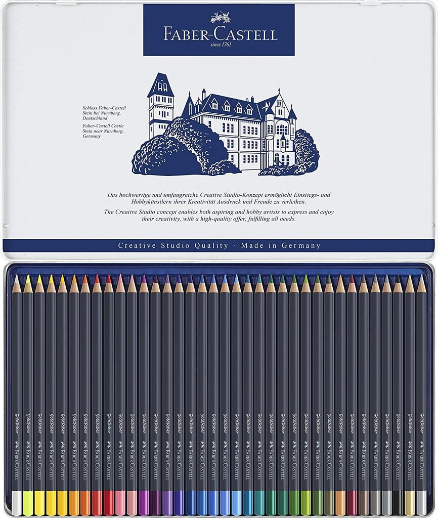 Faber-Castell - Goldfaber-akvarellit laatikossa, 48 kpl hinta ja tiedot | Taide- ja askartelutarvikkeet | hobbyhall.fi