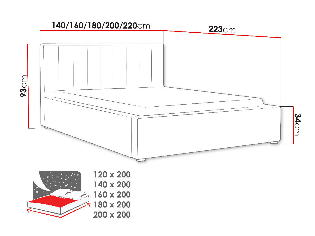Sänky IDEAL 120x200 cm hinta ja tiedot | Sängyt | hobbyhall.fi