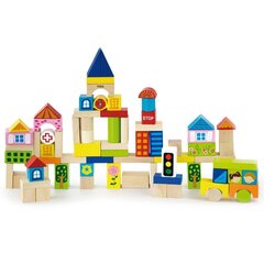 Viga Toys Kaupunki- puupalikat ämpärissä hinta ja tiedot | LEGOT ja rakennuslelut | hobbyhall.fi