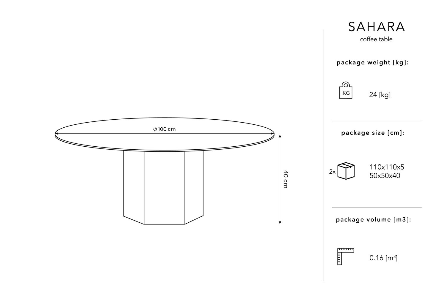 Sohvapöytä Micadoni Home Sahara, 100 cm, ruskea hinta ja tiedot | Sohvapöydät | hobbyhall.fi