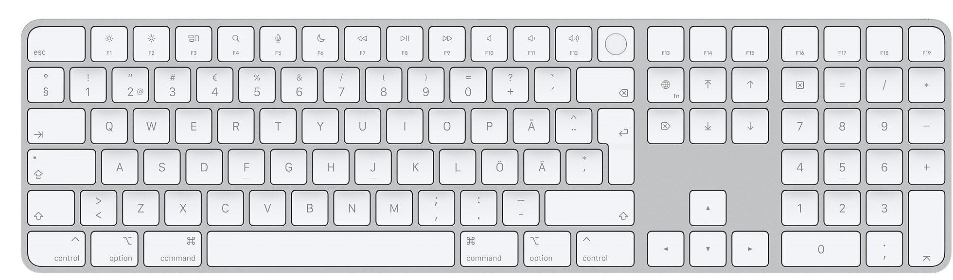 Magic Keyboard with Touch ID and Numeric Keypad for Mac computers with Apple silicon - Swedish - MK2C3S/A hinta ja tiedot | Näppäimistöt | hobbyhall.fi