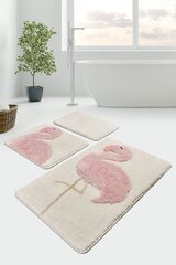 Kylpyhuoneen mattosetti Pink Flamıngo, 3 kpl. hinta ja tiedot | Kylpyhuoneen sisustus | hobbyhall.fi