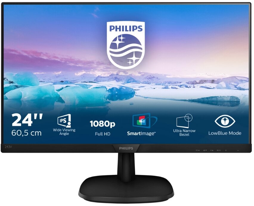Philips V Line Full HD LCD-näyttö 243V7QDSB/00 hinta ja tiedot | Näytöt | hobbyhall.fi