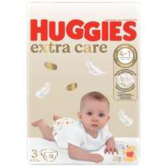 Vaipat HUGGIES EXTRA CARE 3 (6-10 KG), 72 kpl hinta ja tiedot | Huggies Vauvatarvikkeet | hobbyhall.fi