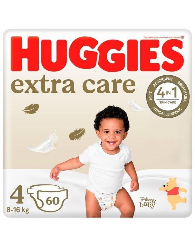 Vaipat HUGGIES EXTRA CARE 4 (8-16 kg), 60 kpl hinta ja tiedot | Vaipat | hobbyhall.fi