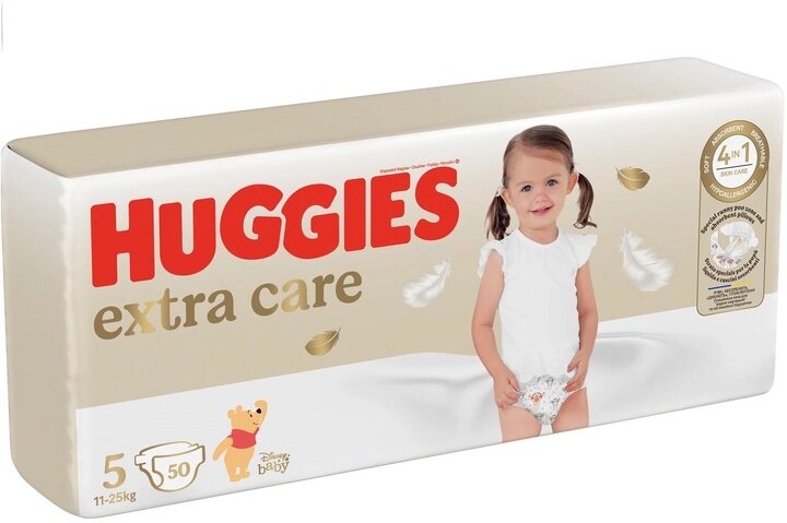 Vaipat Huggies Extra Care, koko 5, 12-25kg, 50 kpl hinta ja tiedot | Vaipat | hobbyhall.fi