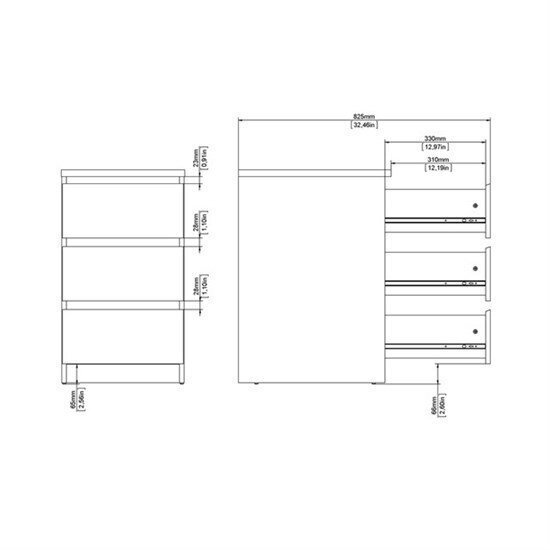 Lipasto Tvilum Naia 3S, valkoinen hinta ja tiedot | Lipastot | hobbyhall.fi