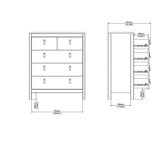 Lipasto Tvilum Madrid 82, valkoinen hinta ja tiedot | Lipastot | hobbyhall.fi