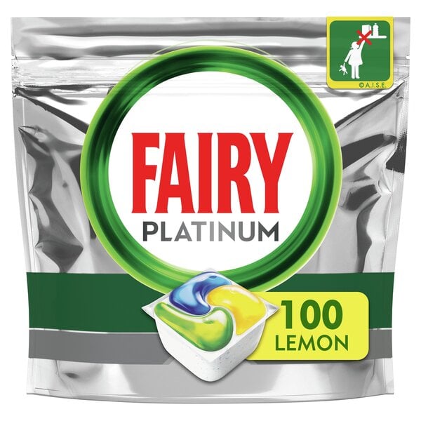 Fairy Platinum All in One Astianpesukonetabletit Sitruuna, 100 Tablettia