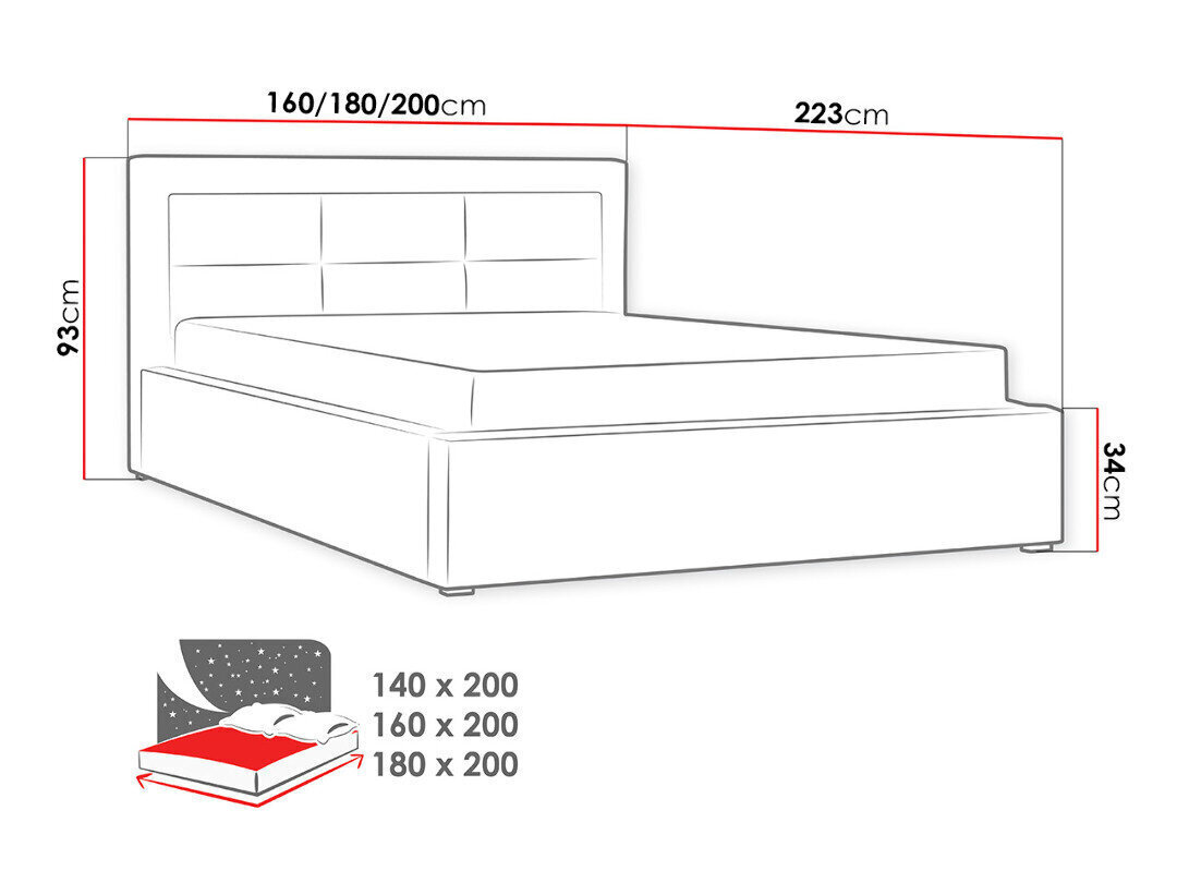 Sänky Clasic 160x200 cm sisäänvedettävällä sängynpohjalla, sininen hinta ja tiedot | Sängyt | hobbyhall.fi