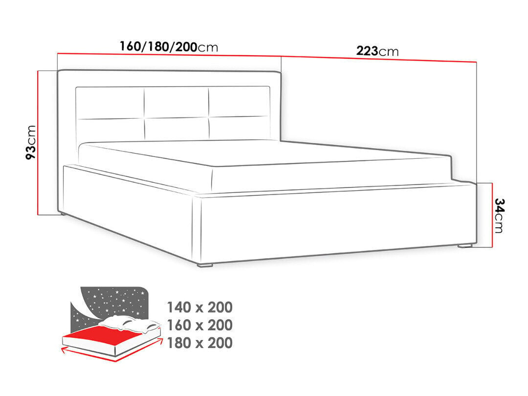 Sänky Clasic 180x200 cm sisäänvedettävä sängyn pohja, vihreä hinta ja tiedot | Sängyt | hobbyhall.fi