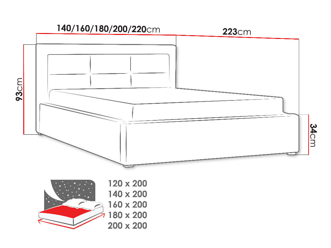 Sänky Clasic 120x200 cm sisäänvedettävällä sängynpohjalla, vihreä hinta ja tiedot | Sängyt | hobbyhall.fi